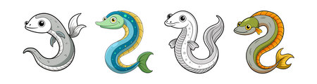 Eel Coloring Outline for Kids