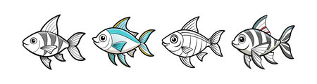 Fun Tetra Animal Coloring Illustration for Kids