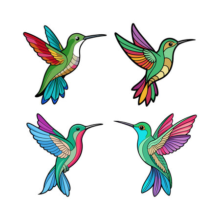 Hummingbird Coloring Page for Kidsのイラスト素材