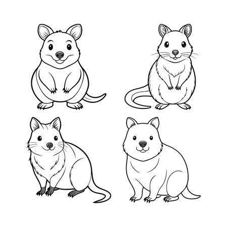 Fun Quokka Coloring Activityのイラスト素材