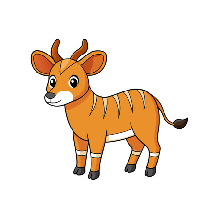 Unique Bongo Antelope Illustration for Coloring Funのイラスト素材