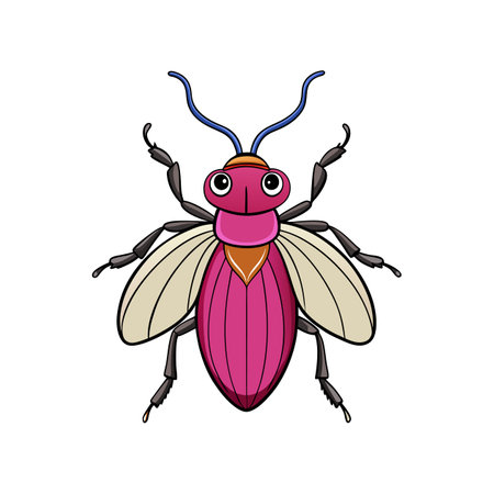 Stylized Bougainvillea Beetle for Creative Coloringのイラスト素材