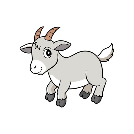 Fainting Goat Coloring Page for Kidsのイラスト素材