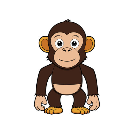 Unique Chimpanzee Animal Illustration for Creative Coloringのイラスト素材