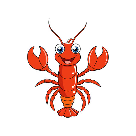 Fun Lobster Coloring Illustration for Kidsのイラスト素材