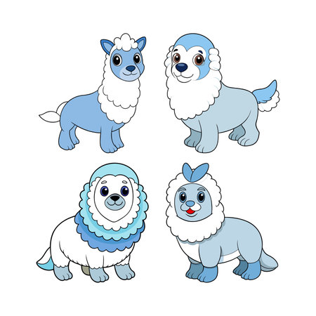 Majestic Ocean Sherpa Coloring Design for Kidsのイラスト素材