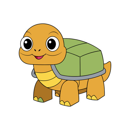 Unique Box Turtle Illustration for Coloring Fun