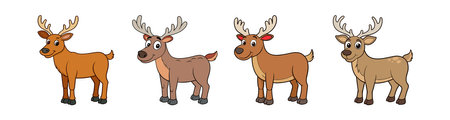 Elk Coloring Page for Kidsのイラスト素材