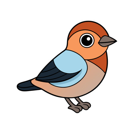 Stylized Chaffinch for Creative Coloringのイラスト素材