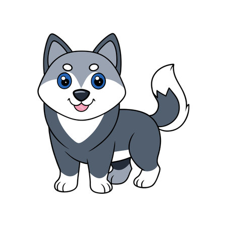 Vibrant Alaskan Malamute Coloring Illustrationのイラスト素材