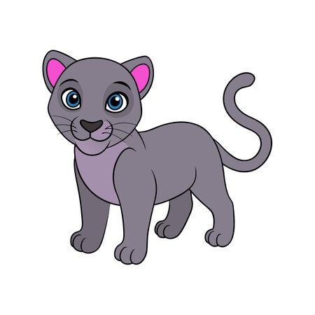 Majestic Panther Coloring Design for Kidsのイラスト素材