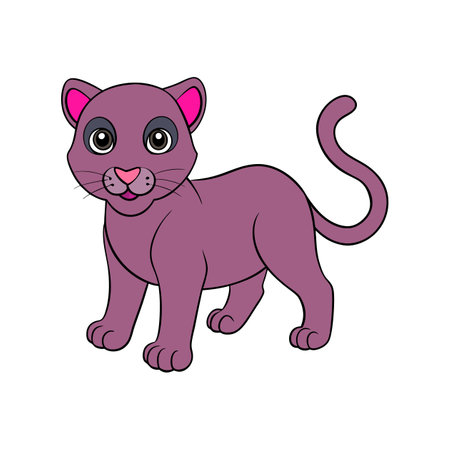 Engaging Panther Coloring Activity for Childrenのイラスト素材