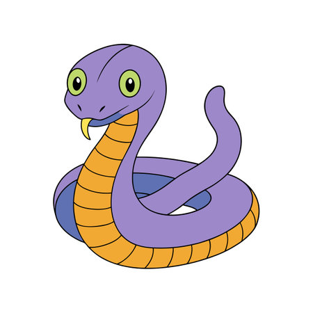 Viper Outline Coloring Animal Illustrationのイラスト素材