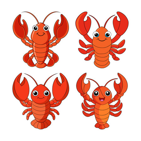Fun Lobster Coloring Illustration for Kidsのイラスト素材