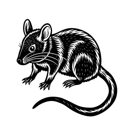 Stylized Antechinus for Creative Linocut Artsのイラスト素材