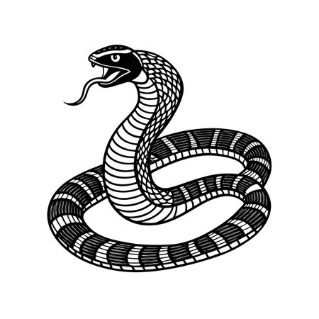 Unique Cottonmouth Illustration for Linocut Arts Funのイラスト素材