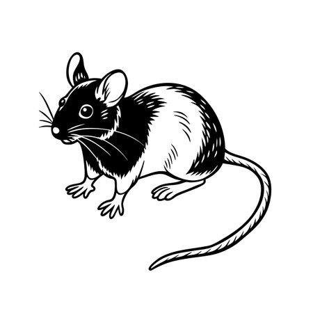 Creative Mouse Linocut Arts Templateのイラスト素材