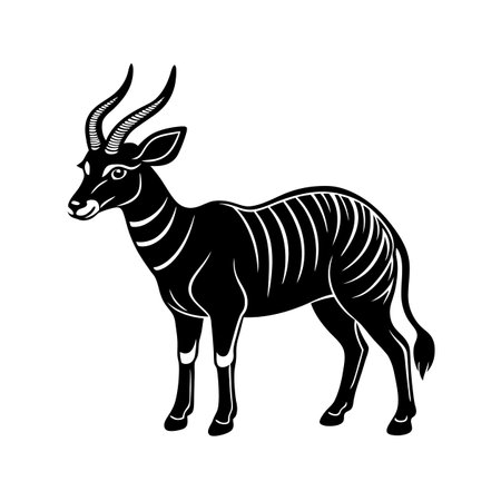 Vibrant Saola Linocut Arts Design for Kidsのイラスト素材