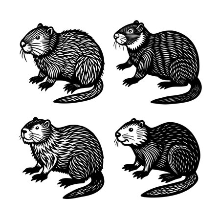 Charming North American Beaver Illustrationのイラスト素材