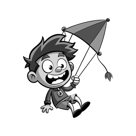 Boy Embracing the Thrill of Hang Glidingのイラスト素材