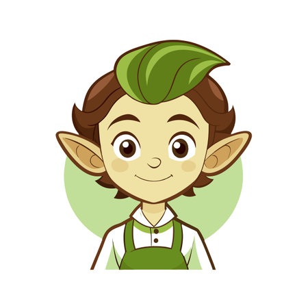 Peaceful Cute Boy Baking Illustrationのイラスト素材