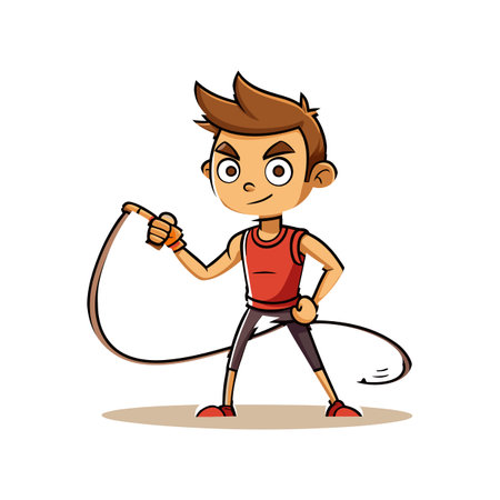 Eager Young Man Enjoying Weightliftingのイラスト素材