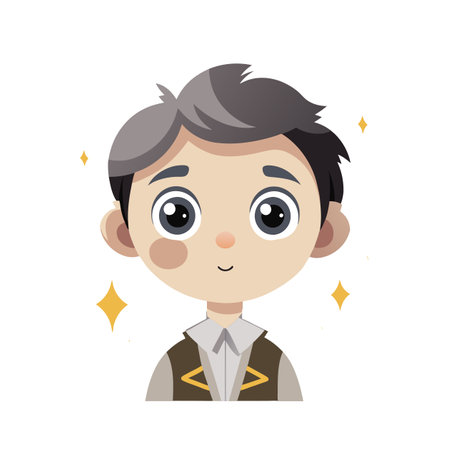 Engaging Stargazing Illustration of a Cute Boyのイラスト素材