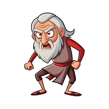 Engaging Climbing Illustration of an Old Manのイラスト素材