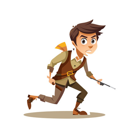 Young Man Hunting Illustrationのイラスト素材