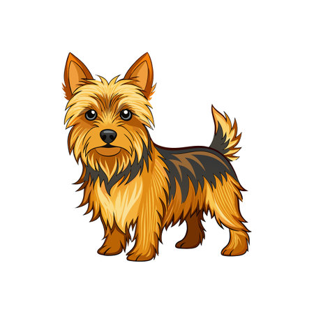 Charming Australian Terrier in Playful Poseのイラスト素材