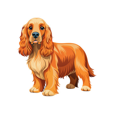 Vivid Cocker Spaniel Realistic Vectorのイラスト素材