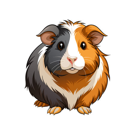 Realistic Guinea Pig Color Illustrationのイラスト素材