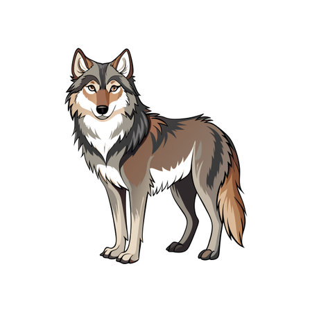 Artistic Mexican Wolf Animal Color Design