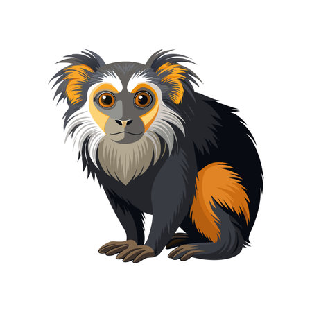 Charming Marmoset Animal Realistic Artworkのイラスト素材