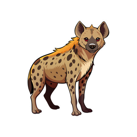 Dynamic Spotted Hyena Illustration for Artのイラスト素材