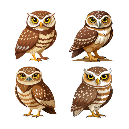 Majestic Burrowing Owl in Natural Habitatのイラスト素材