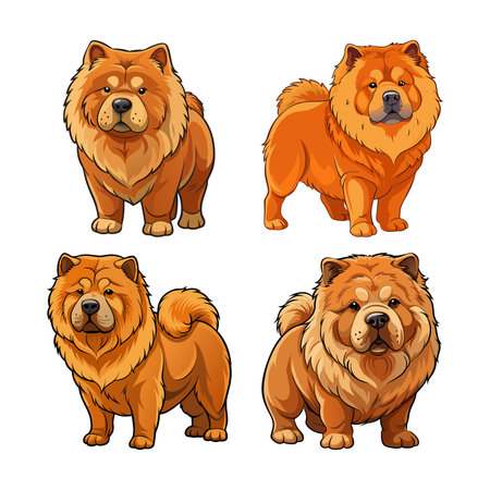 Charming Chow Chow in Natural Habitatのイラスト素材