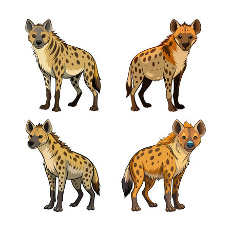 Realistic Hyena Color Illustrationのイラスト素材