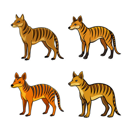 Majestic Thylacine Color Illustrationのイラスト素材