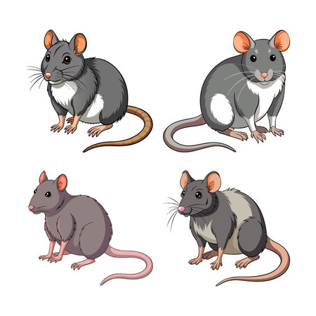 Realistic Rat Color Illustrationのイラスト素材