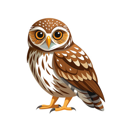 Charming African Barred Owlet Designのイラスト素材