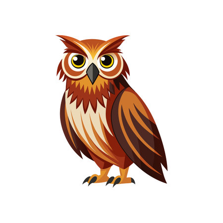 Colorful Ainu Owl Detailed Bird Illustrationのイラスト素材