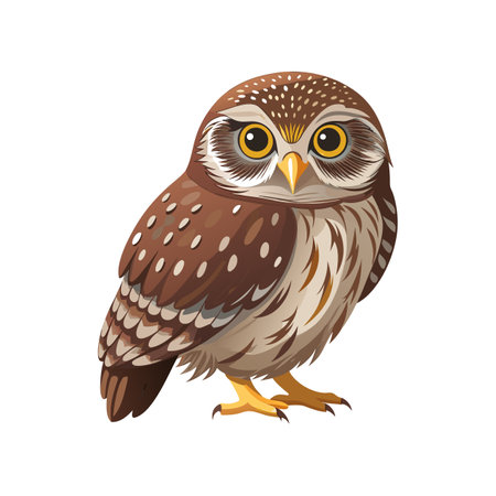 Colorful Representation of Asian Barred Owletのイラスト素材
