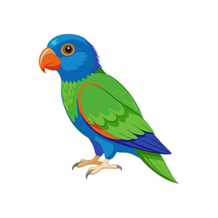Dynamic Blue-Crowned Hanging Parrot Representationのイラスト素材