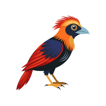 Realistic Bornean Bristlehead Illustrationのイラスト素材