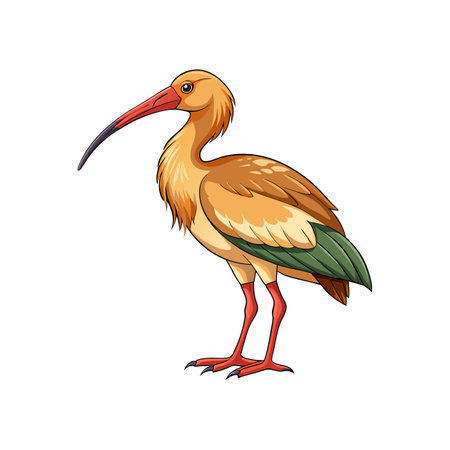 Stunning Buff-Necked Ibis Bird Representationのイラスト素材