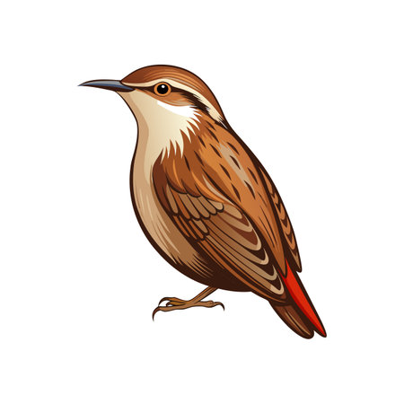 Stunning Brown Creeper Bird Colorful Illustrationのイラスト素材