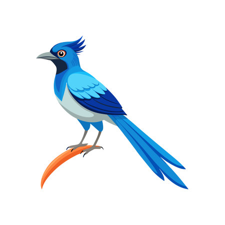 Stunning Caerulean Paradise Flycatcher Artのイラスト素材