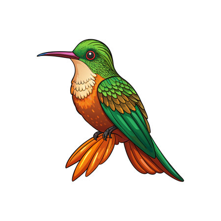Stunning Coppery-Chested Jacamar Nature Illustrationのイラスト素材