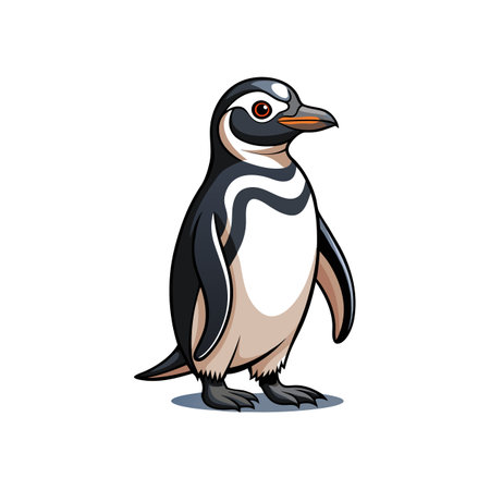 Vivid Magellanic Penguin Bird Designのイラスト素材